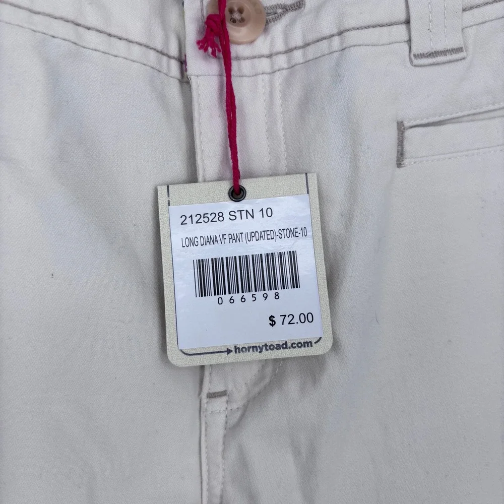 Horny Toad & Co Long Diana Pants Womens 10 Stone Beige Organic Cotton Chino